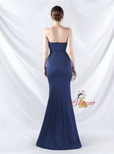 Mermaid Strapless Pleats Prom Dress