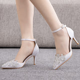 7 cm Rhinestone Pointed Stiletto Sandals