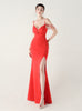 Mermaid Spaghetti Straps Beading Split Prom Dress
