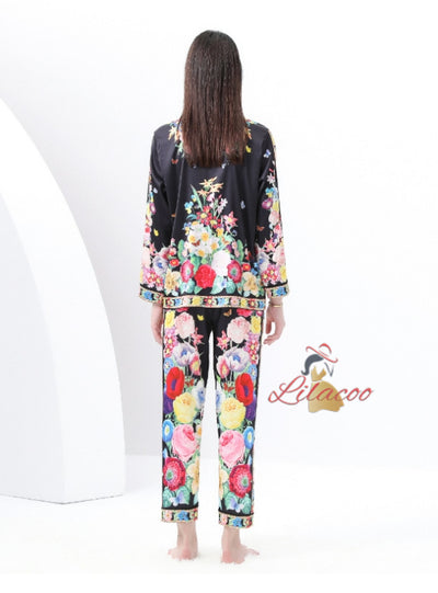 Palace Printed Long-sleeved Shirt+Wide-leg Pants Two-piece Suit