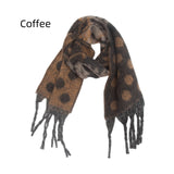 Heavy Tassel Jacquard Polka-dot Christmas Scarf