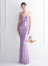 Mermaid Sequins Spaghetti Straps Prom Dress