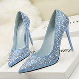 Pointed Diamond Rhinestone Wedding Shoes