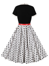 Wave Point Short Sleeve Vintage Dress