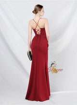 Mermaid Spaghetti Straps Split Prom Dress