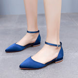 Flat-heeled Pointed Low-heeled Satin Bridal Shoes