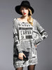 Loose-fitting Medium to Long Printed Sweater