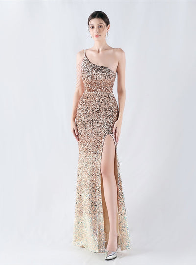 Mermaid Spaghetti Straps Beading Prom Dress