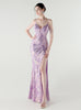 Mermaid Spaghetti Straps Sequins Split Beading Prom Dress