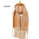 Thickened Jacquard Tassel Polka Dot Scarf