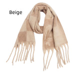 Thickened Coarse Beard Jacquard Plaid Scarf