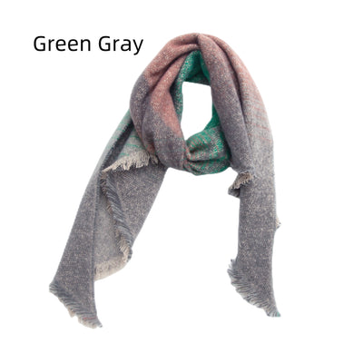 Winter Thick Striped Diagonal Scarf