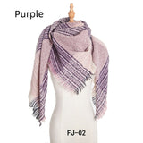 Women Large Plaid Square Scarf