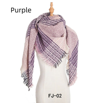 Women Large Plaid Square Scarf