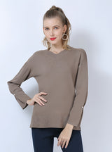 Hand-made Beaded V-neck Sweater