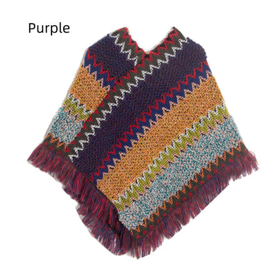 Retro National Style Hooded Cape Shawl