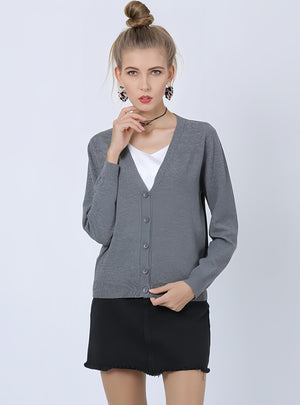 Long Sleeve V-neck Top Slim Sweater