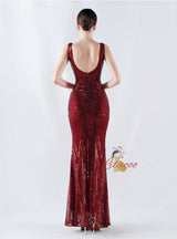 V-neck Sequins Mermaid Prom Dress