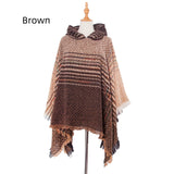 Polyester Gradient Hooded Cloak Shawl