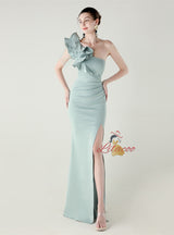 Mermaid One Shoulder Split Beading Prom Dress