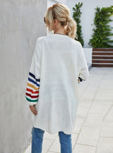 Spliced Loose Sweater Coat