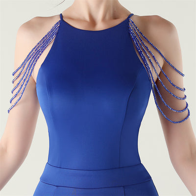 Mermaid Halter Split Beading Prom Dress