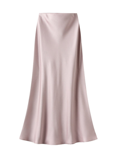 Acetic Satin Long Slim Skinny Skirt