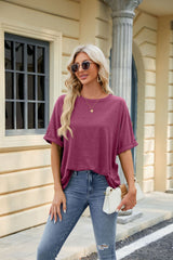 Round Neck Loose Short Sleeve T-shirt Top