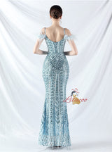 Mermaid Sequins Spaghetti Straps Prom Dress