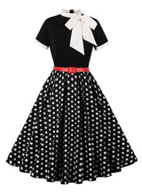 Wave Point Short Sleeve Vintage Dress