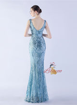 V-neck Sequins Mermaid Prom Dress