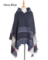 Fishbone Shawl Hooded Cape Cloak
