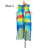 Thickened Fringed Color Plaid Scarf