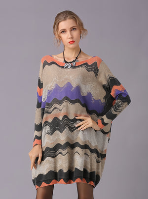 Large Size Loose Vintage Printed Sweater