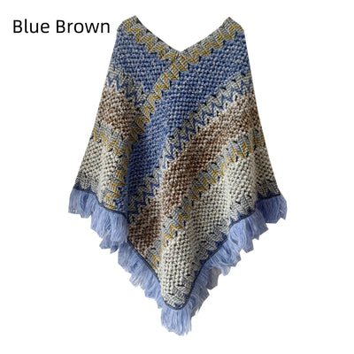 Retro National Style Hooded Cape Shawl