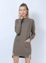 Long-sleeved Solid Color High Neck Sweater