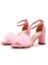 7 cm Thick Round-headed Feather Sandals