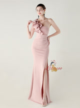 Mermaid One Shoulder Split Beading Prom Dress