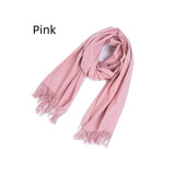 Bristle Fringed Solid Color Scarf