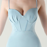 Mermaid Spaghetti Straps Beading Prom Dress