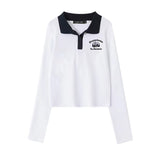 Polo Collar Long Sleeve T-shirt