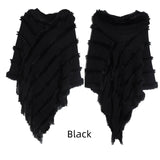 Solid Color Hooded Hooded Cape Shawl