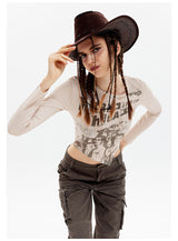 Retro Printed Long Sleeve T-Shirt