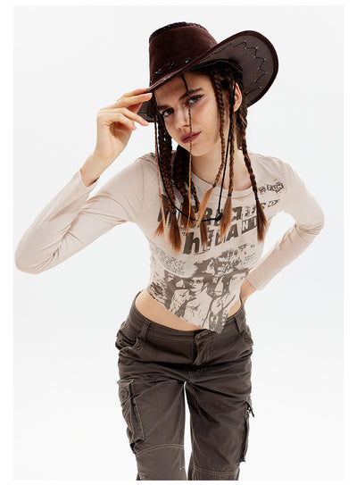 Retro Printed Long Sleeve T-Shirt