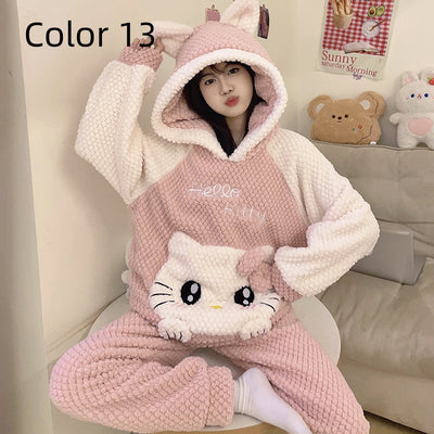 Thick Flannel Cartoon Home Service Suit