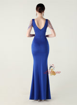 Mermaid V-neck Beading Prom Dress