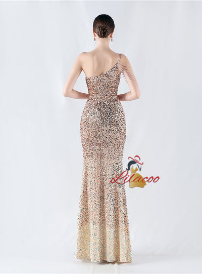 Mermaid Spaghetti Straps Beading Prom Dress