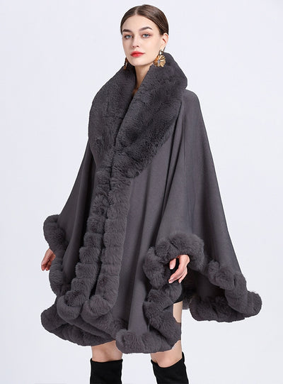 Woman Cape Size Knitted Cardigan Loose Coat