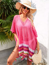 Loose Beachwear Stitching Hollow Bikini Cover Up