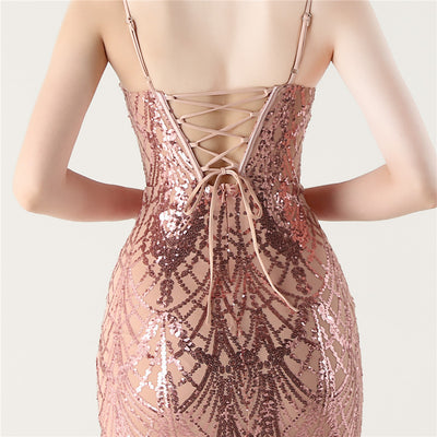 Mermaid Spaghetti Straps Split prom Dress